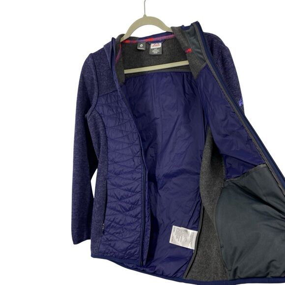 McKinley Womens Wool Puffer Jacket size Small Blue Hooded Full Zip - Picture 3 of 13